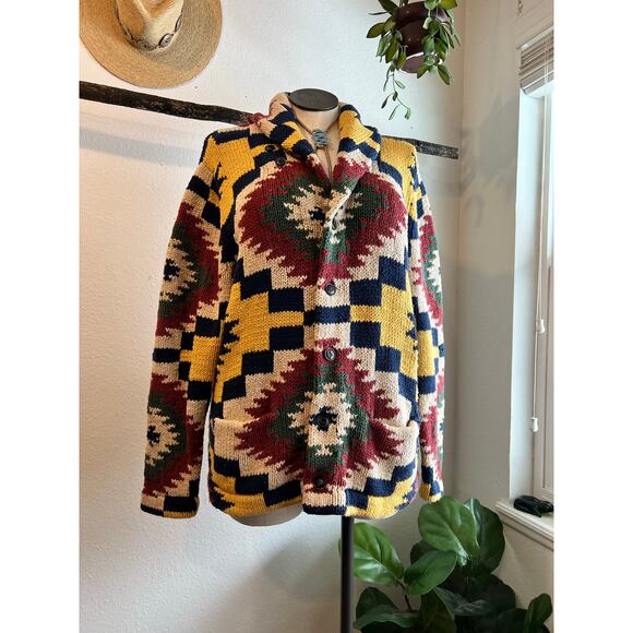 Ralph Lauren Sweaters - Ralph Lauren Denim & Supply Southwestern Cotton Woven Cardigan Sweater Size XL
